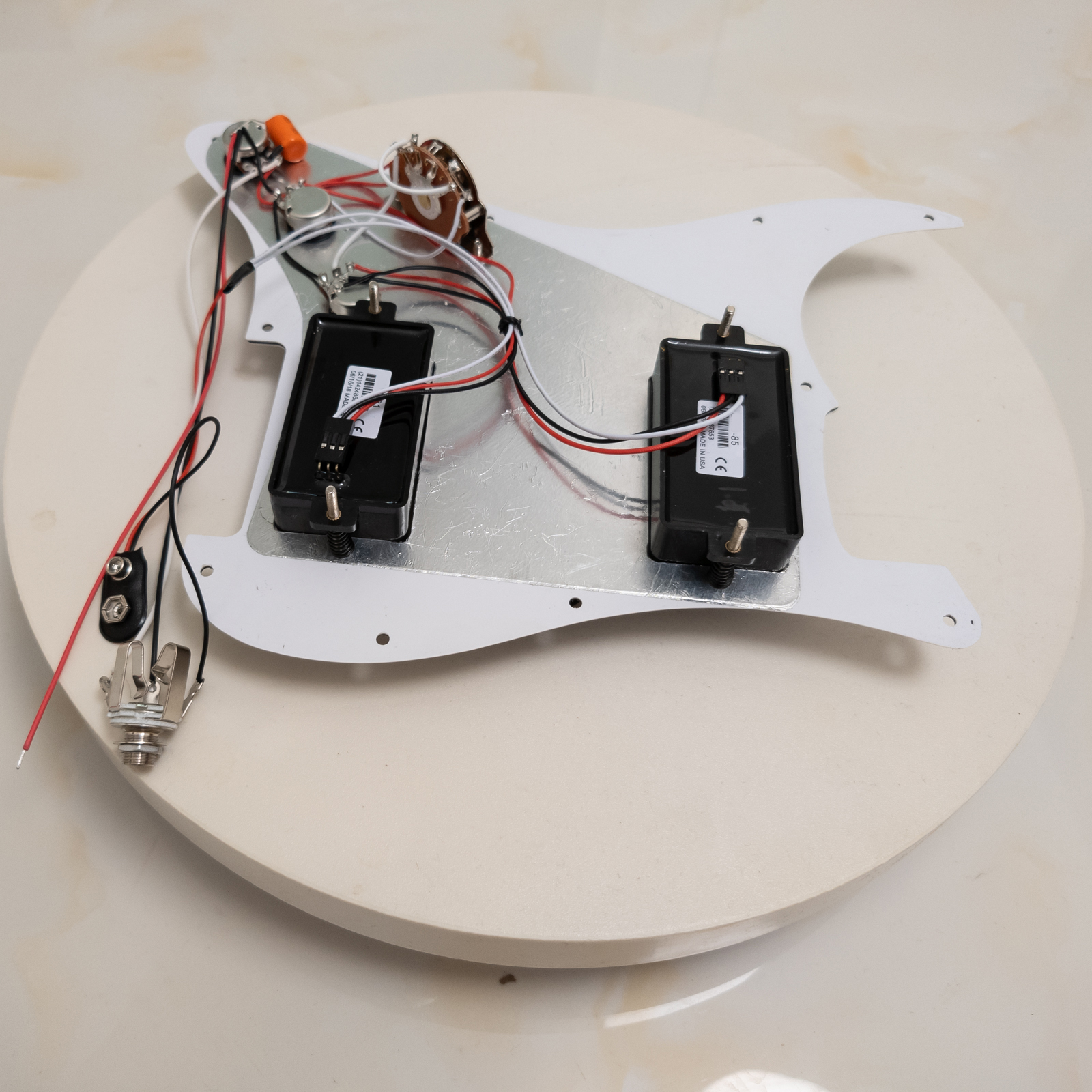 HH Guitar Prewired Loaded Pickguard, with Active Ceramic & Alnico V Humbucker Pickups, Solderless Wiring, for Fender Strat Guitar