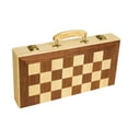 thumbnail image 2 of Sterling Games 15" Wooden Folding Chess Travel Set with Brass Locks and Felted Interior Storage with Piece Holders, 2 of 12