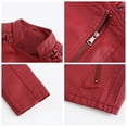 thumbnail image 7 of Autumn Pu Faux Leather Jacket For Women New In Fashion Moto Biker Short Coats Female Luxury Casual Zipper Outerwears-Red-M, 7 of 7
