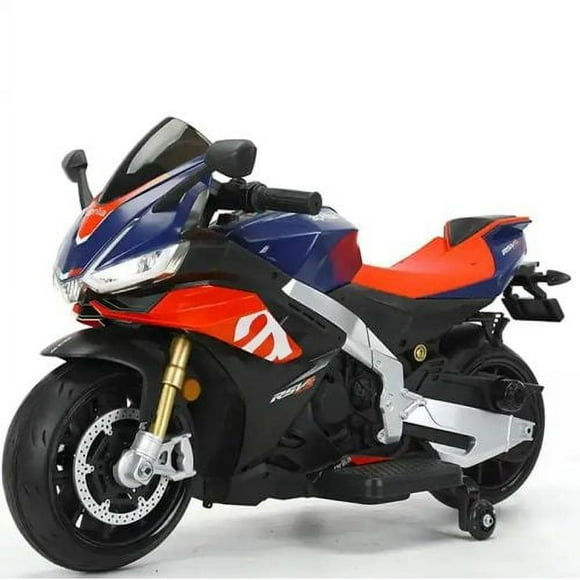 KingToys Moto Super Aprilia RSV4 Améliorée 12 V à 2 Places