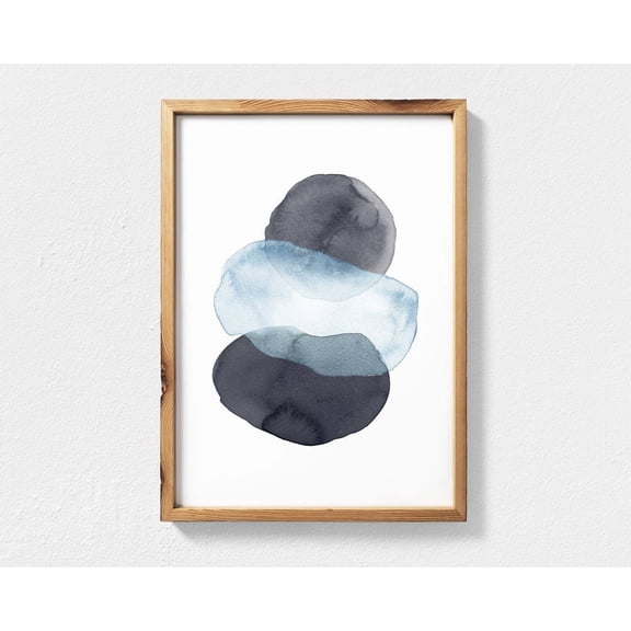 Light Blue Aesthetic Wall Art Abstract Wall Art Minimalist Wall Art Pastel Blue Decor Calming Wall Art Boho Room Decor Home Decor #4042, Unframed Poster Size 8x12