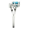 thumbnail image 3 of Three-Stone Engagement Ring for Women - 0.87ct Simulated Turquoise in 14K White Gold Promise Ring, 3 of 6
