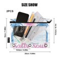 thumbnail image 3 of Dailycode 2 Pack Pencil Pouch for 3 Ring Binder Smooth Zipper Folders with Pockets Clear Window Pencil Case, Blue Palm Beach Salty Soul, 3 of 6
