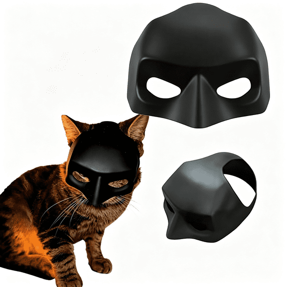 GASTROPOD Cat Bat Mask, Funny Cat Helmet & Cat Hat Cosplay Costume, Adjustable Pet Mask for Halloween, Party, Photo Props, Lightweight Comfortable Cat Costume Accessories for Cats & Small Pets(Black