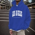 thumbnail image 5 of Zylarhe Men's Fashion Casual Part Print Hooded Pullover Long Sleeve Drawstring Hooded Sweater Tops Plain Sweatshirt Men, 5 of 5