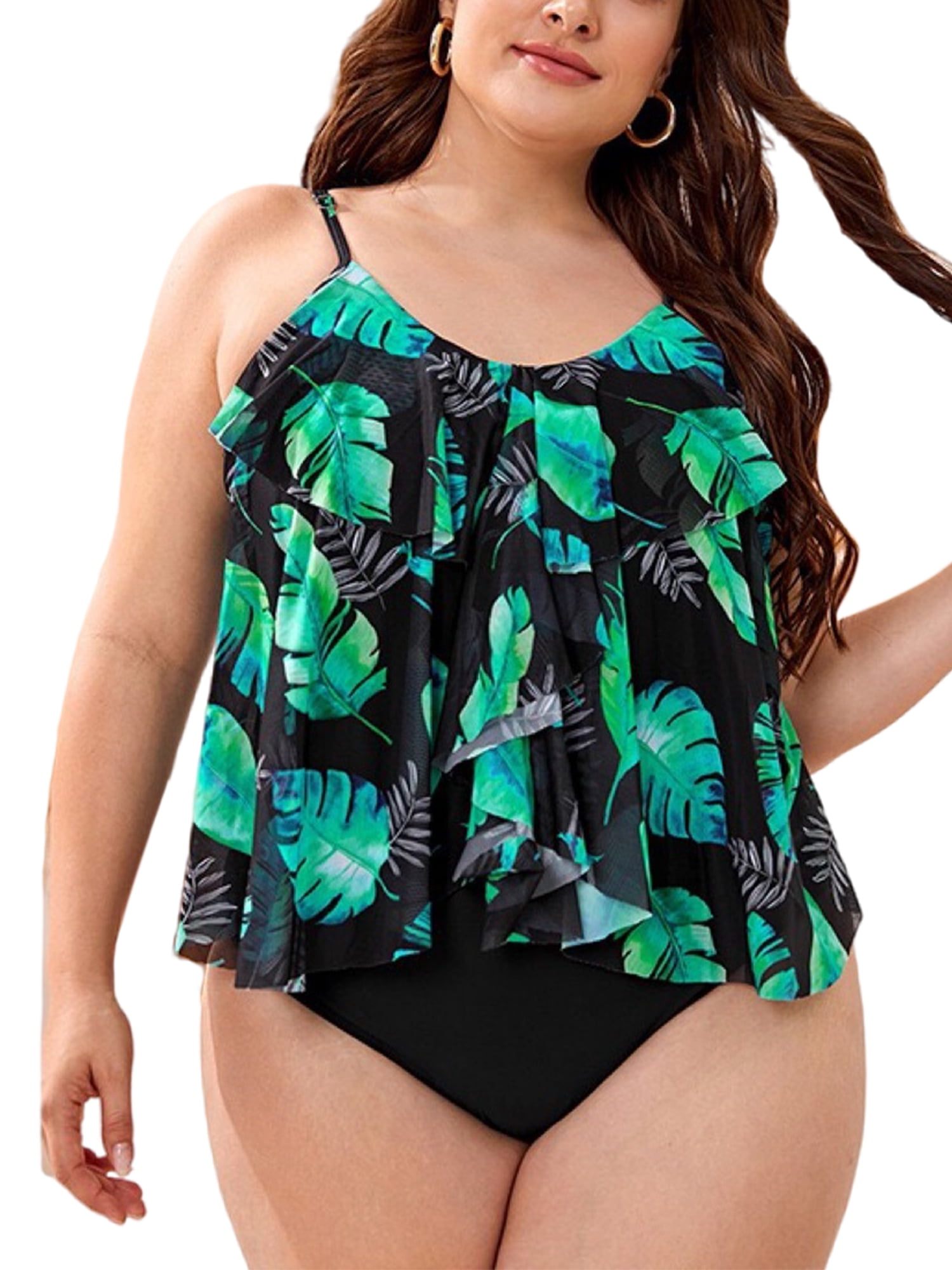 DEELIN Tankini Sets Swimsuits Womens Plus Size Beachwear Striped Print Boy Shorts Bathing Surfing Swimwear Bikini Camisole Swimming Costume 2PCS 