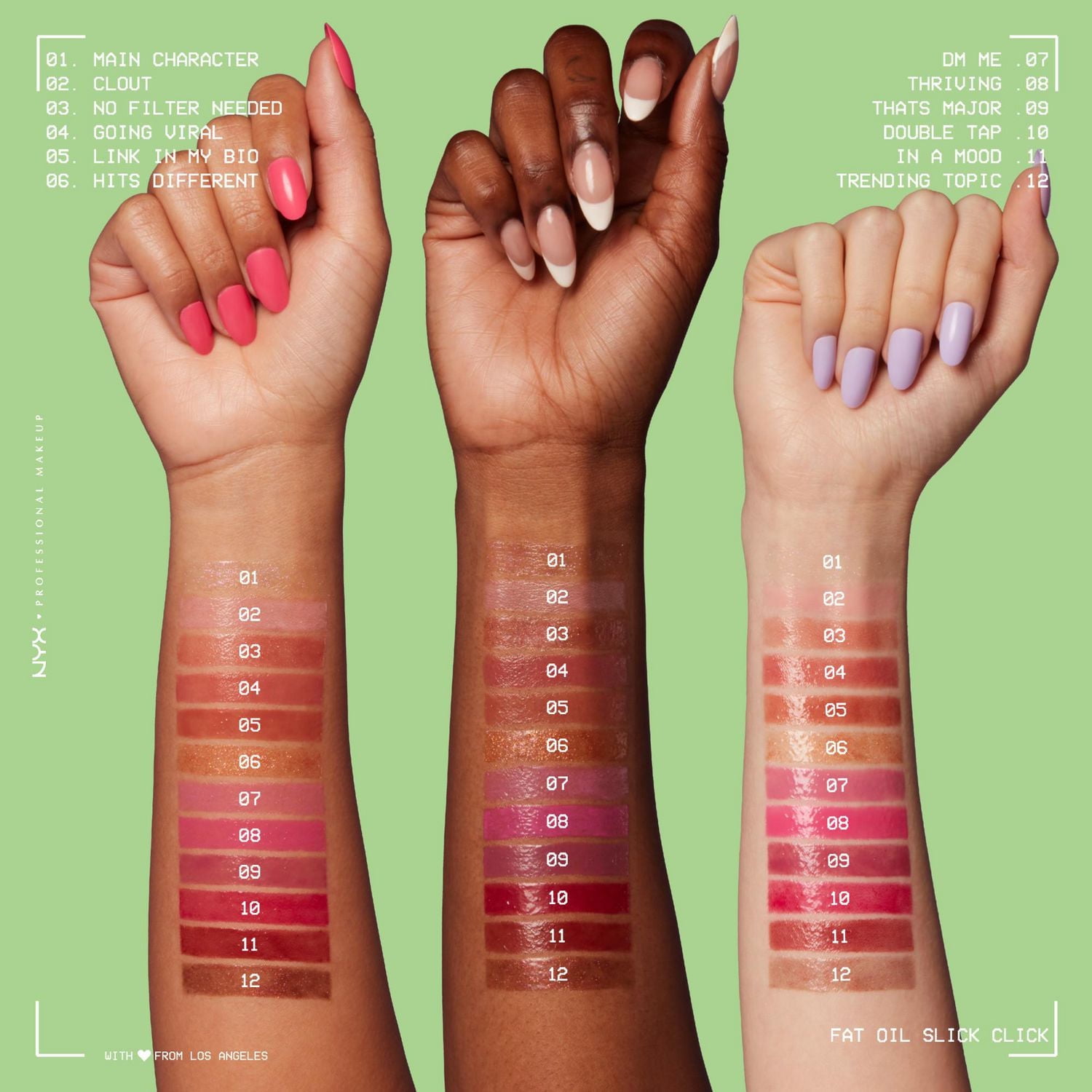 NYX PROFESSIONAL MAKEUP, Fat Oil Slick Click, Balm in a stick, Infused with nourishing oils, High shine finish - Double Tap (Raspberry Pink