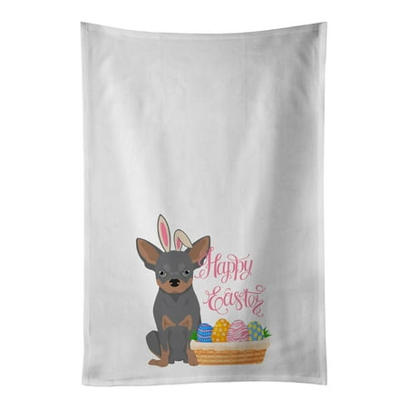 

Blue and Tan Chihuahua Easter White Kitchen Towel Set of 2 Dish Towels 19 in x 28 in
