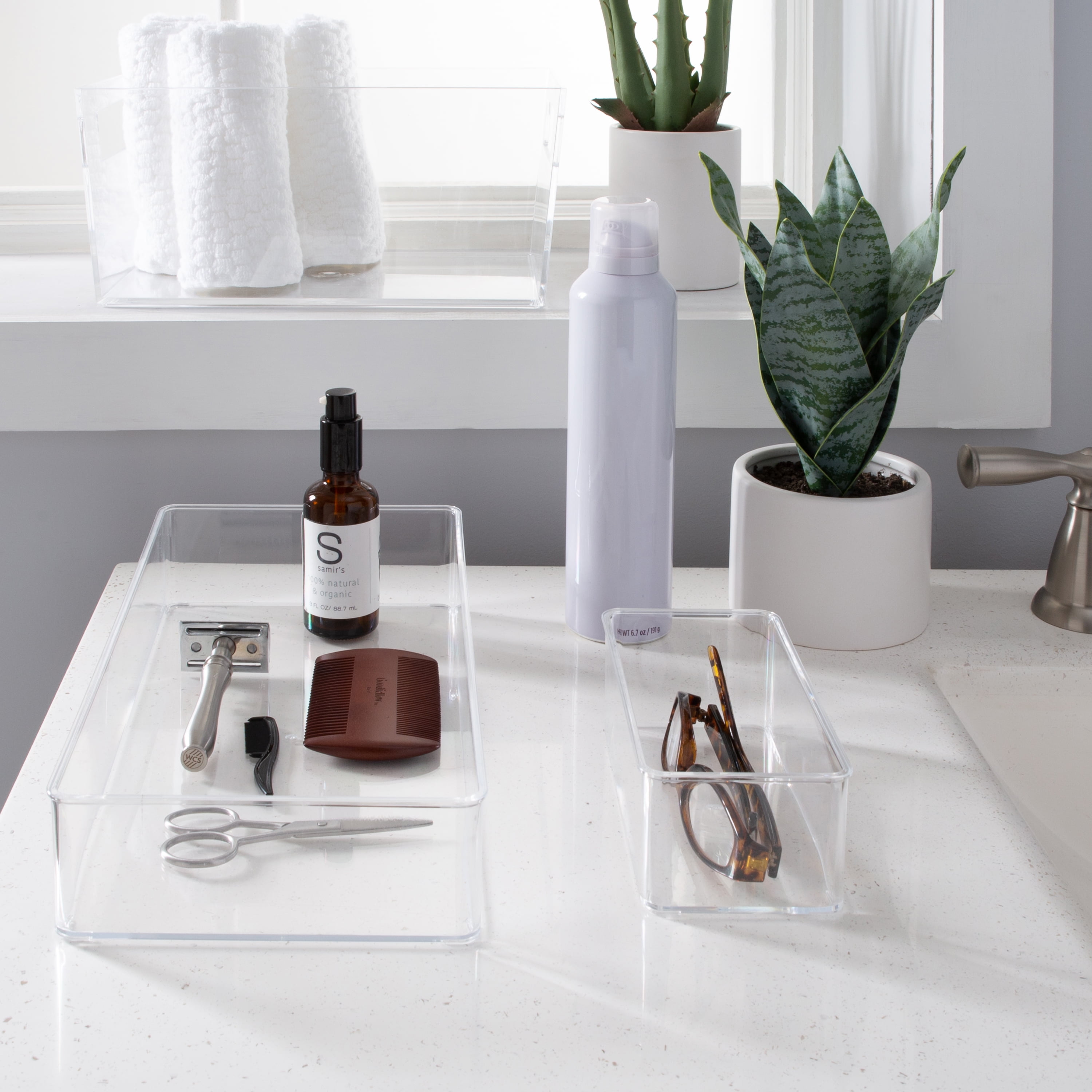 Simplify Small Narrow Drawer Organizer, Clear
