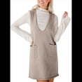 thumbnail image 2 of Vestido Corto de Punto Liso Sin Mangas con Cuello en V y Bolsillos para Mujer Flor Gris L, 2 of 10