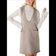 thumbnail image 2 of Vestido Corto de Punto Liso Sin Mangas con Cuello en V y Bolsillos para Mujer Flor Gris S, 2 of 10