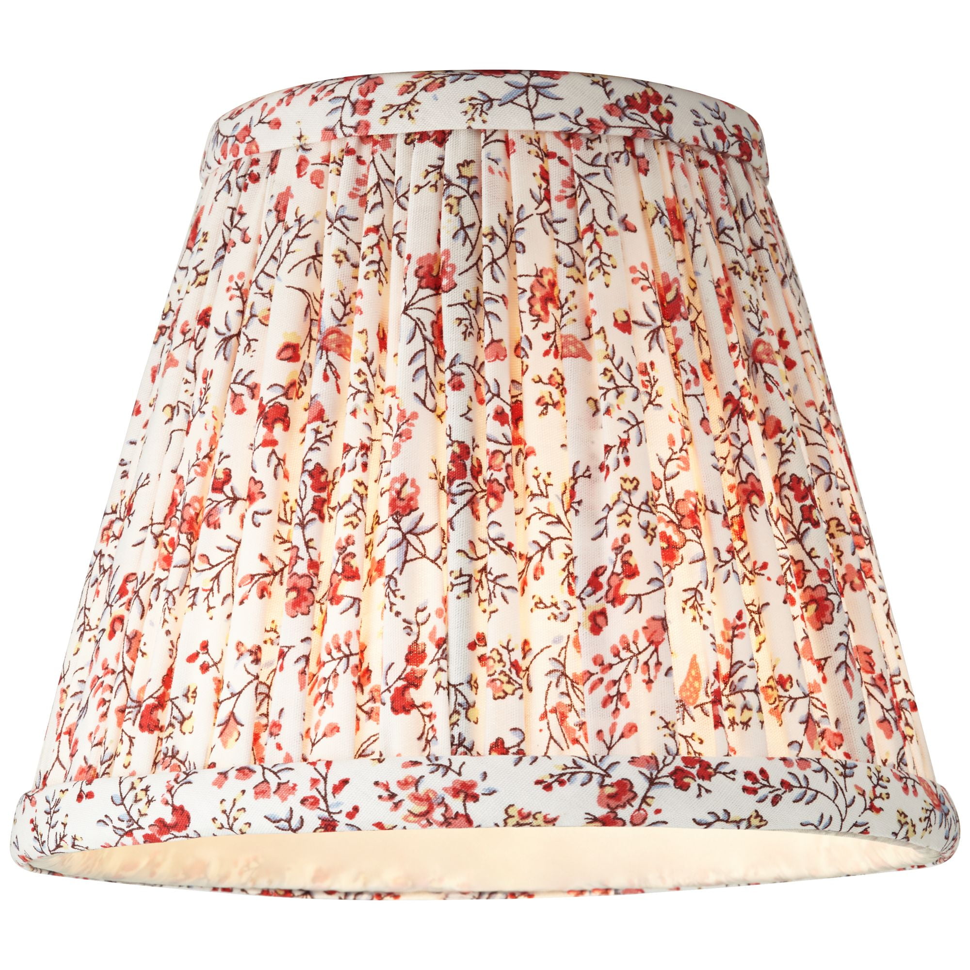 Springcrest Nelle 3 1/2" Top x 6" Bottom x 5" High x 5" Slant Print Lamp Shade Replacement Set of 8 Red Floral Clip On Candelabra