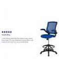 thumbnail image 6 of Flash Furniture Kale Mid-Back Blue Mesh Ergonomic Drafting Chair with Adjustable Foot Ring and Flip-Up Arms, 6 of 16