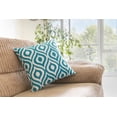 thumbnail image 6 of TreeWool (Pack of 2) Ogee Ikat Accent Decorative Cotton Throw Pillow Covers (18 x 18 Inches, Turquoise), 6 of 6