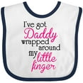 thumbnail image 3 of Inktastic I've Got Daddy Wrapped Around My Little Finger Girls Baby Bib, 3 of 4