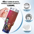 thumbnail image 3 of Pofeuu SpongeBob SquarePants Print Stainless Steel 40OZ Ice Bully Cup With Handle And Straw For Beach/Travel, 3 of 8