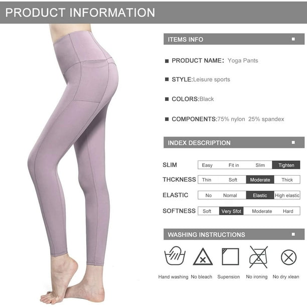 High Waisted Yoga Pants with Pockets for Women - Smooth Workout Leggings,  High Elastic Running Capris Lightweight 