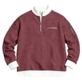 thumbnail image 4 of Men's Waffle Long Sleeve Quarter Zip Color Block Collar Sweatshirt Color Size M, 4 of 4