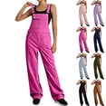 thumbnail image 2 of akafmk Womens Overalls Adjustable Strap Bib Overall Wide Leg Long Pant Cargo Jumpsuit with Multiple Pockets Casual Daily Outfit, Size S, 2 of 7