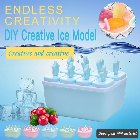 Fiudx Moldes para Paletas de Helado, Bandeja Reutilizable para Congelador, Prepara Delicias Jugosas, Perfectos para Fiestas de Verano, Aperitivos Caseros con Fruta o Yogur, Fáciles de Limpiar, Juego