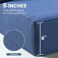 thumbnail image 6 of Outdoor Wicker Furniture Cushion Set, 24 x 22 x 6 Thicken Deep Seat Patio Chair Cushions, Navy Blue, 5 Sets, 6 of 10