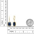 thumbnail image 2 of Gem Stone King 925 Sterling Silver Gemstone Birthstone and White Lab Grown Diamond Drop Dangle Leverback Earrings for Women (4.60 Cttw, Cushion Checkerboard Cut 13X9MM), 2 of 3
