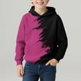 thumbnail image 4 of Ecqkame Boys Children's Color Block Hoodies Long Sleeved Casual Sports Hooded Sweatshirts Handsome Everyday Top 4-14 Years Hot Pink 11 Year, 4 of 7