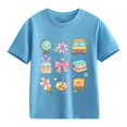 thumbnail image 3 of UACY Girls Cute School Graphic T Shirt Short Sleeve Crew Neck Cotton Casual Summer Tee for Back to School (Light Blue, 8-9 Years), 3 of 7