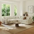 thumbnail image 4 of Indecor Home 95.4" Modular Sectional Sofa Couch, Upholstered 5 seat L-Shape Sofa Cloud Sofa for Living Room Office Apartment, 4 of 9