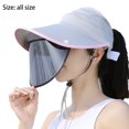 thumbnail image 2 of Sombrero para el sol plegable de ala ancha con cremallera, gorra para el cuello con bloqueo UV, sombrero para el sol para la playa al aire libre de verano, 2 of 5