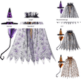 thumbnail image 2 of siminsem Adult Halloween Wizard Set with Hooded Cloak Witch Hat Magic Wand Hollow Out Net Pattern Cosplay Role Playing Party Dress Up Prop for Men Women 1 Pack, Dark Gray,One Size, 2 of 2
