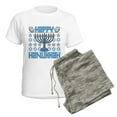 thumbnail image 5 of CafePress - Happy Hanukkah Women's Light Pajamas - Women's Short Sleeve Print T-Shirt and Pants Light Cotton Pajama Set, 5 of 7