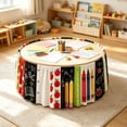 thumbnail image 2 of Teacher Desk Skirt Table Skirt for Class, Stationery | Composition Notebook Ruffled Tablecloth for Office Bookcase Party Decorations, 2 of 6