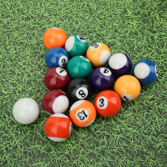 LYUMO 16PCS 32MM Eco‑friendly Resin Mini Children Billiard Ball Toy Pool Table Accesssory,Mini Billiard Ball