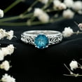 thumbnail image 3 of Rosec Jewels London Blue Topaz Engagement Ring with Diamond - Vintage Style Celtic Knot Ring (7 mm, AAA Grade) - with Jewelry Box, 10K White Gold, US 6.50, 3 of 8