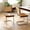 Brown, variant on Dining Chairs Set of 2, Faux Leather Rattan Chairs with Chrome Legs, Mid Century Upholstered Side Chairs for Living Room Kitchen