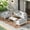 White, variant on RoyalCraft 4 Piece Aluminum Sectional Outdoor Conversation Sets with Sofa and Table, Grey/Grey