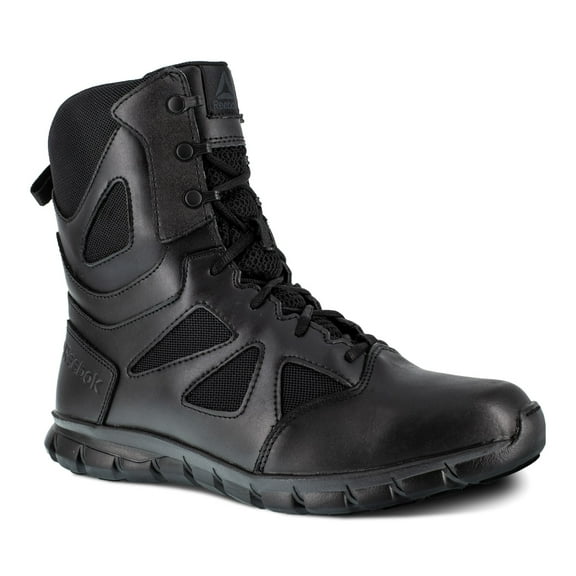 Reebok Work Men's 8" Sublite Cushion Soft Toe Tactical Boot with Side Zipper Black - RB8805