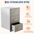 thumbnail image 4 of Armoire à Trois Tiroirs en Acier Inoxydable Robuste pour Cuisines Extérieures – Résistante aux Intempéries, Montage Affleurant, Poignées – 16 Pouces L x 20,5 Pouces P x 28,5 Pouces H – Idéale pour Îlot de BBQ, Gril – Nouvelle Couleur Magnolia, 4 of 7