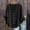 Black, variant on CYYOLLPF Linen Shirt Women 3/4 Length Ruffle Sleeve Tops Womens Cotton Tops Linen Button Down Shirt Womens Linen Tops V Neck Cotton Shirts Fitted Tops for Women Flowy Linen Top Blue S