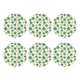 thumbnail image 2 of Pofeuu Frogs And Tropical Leaves Print Leather Coasters Set of 6, Round Cups Mugs Mat Pad for Home Kitchen Heat Resistant Drink Coasters,Round Shape, 2 of 7