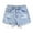 Blue, variant on Huowey Toddler Kids Girls Denim Shorts Ripped Raw Trim Short Pants High Waist Straight Leg Summer Loose Fashion Personality Casual Thin With Pocket Jean Shorts,Blue,12-13 Years