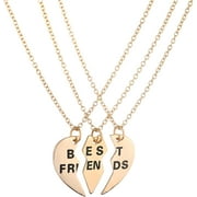 Lux Accessories Best Friends BFF Forever Heart 3 PC Necklace Set