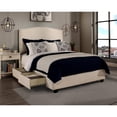 thumbnail image 2 of Newport Fabric Upholstered "Steel-Core" Platform Cal. King Bed/2-Drawers Ivory, 2 of 9
