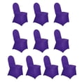 thumbnail image 3 of Efavormart Stretch Spandex Purple Chair Covers 10 PCS Universal Banquet Chair Covers for Party with Foot Pockets - Easy to Use & Machine Washable Slipcovers for Wedding, Outdoor Events, 3 of 7