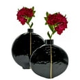thumbnail image 4 of Bergamo Art Set of 2 13" Hand Blown Glass Modern Decorative Flower Vases Black, 4 of 4
