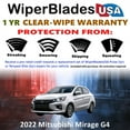 thumbnail image 2 of 2022 Mitsubishi Mirage G4 Beam Wiper Blades Wipers w/1yr Warranty (Set of 2), 2 of 5