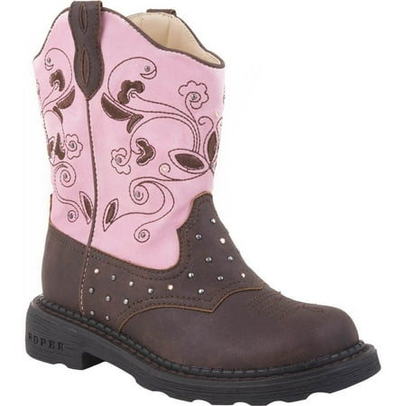 

Roper Kids Girls Saddle Light Round Toe Boots Mid Calf