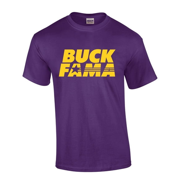 Louisiana Tshirt Football Team Color Purple and Gold Louisiana Buck Fama Funny Tiger Mens Short Sleeve T-shirt Graphic Tee-Purple-large