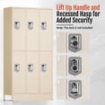 thumbnail image 5 of KAER Metal Locker, 6 Door Storage Locker with Hook, Storage Cabinet for Home, Office, Gym, Workshop-White, 5 of 7